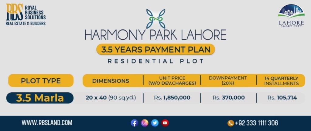 3.5 Marla Residential Plots (Harmony Park)