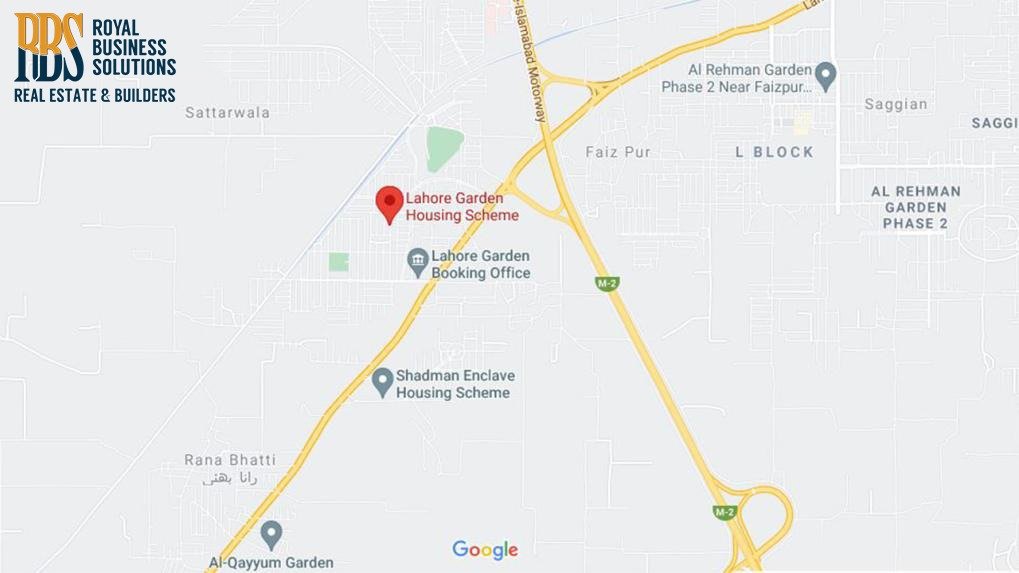 Lahore garden housing scheme location