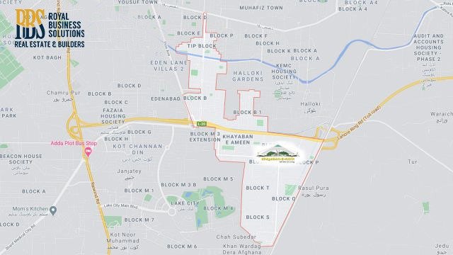 Location Map of Khayaban e Amin