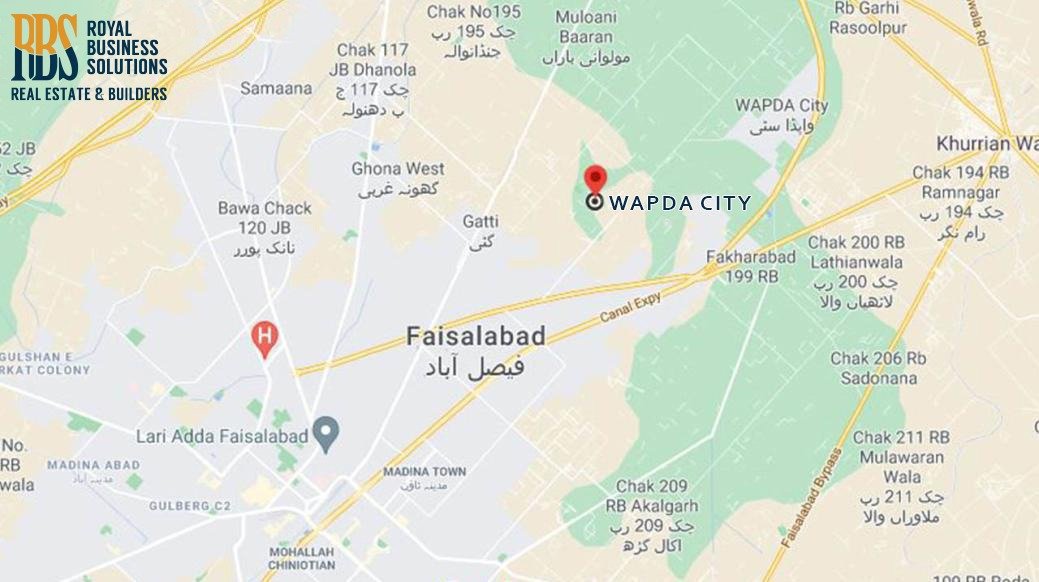 Wapda City Fasialabad Location