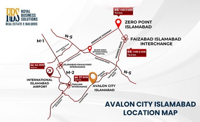 Avalon City Islamabad Map