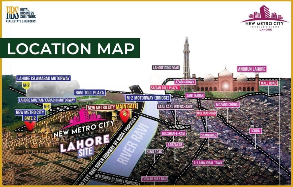 New Metro City Lahore Location Map