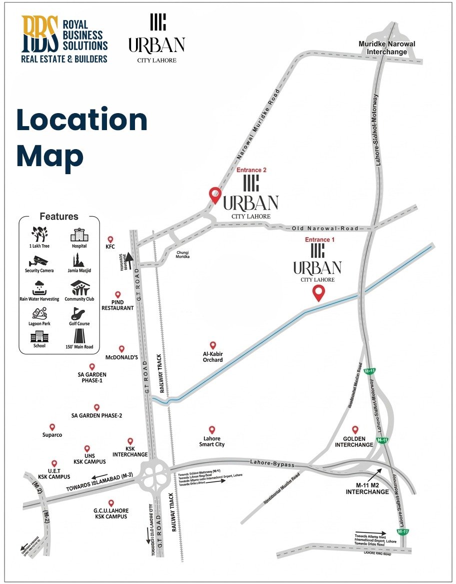 Urban City Lahore Location Map