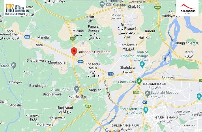 Qalandar City Lahore Location Map