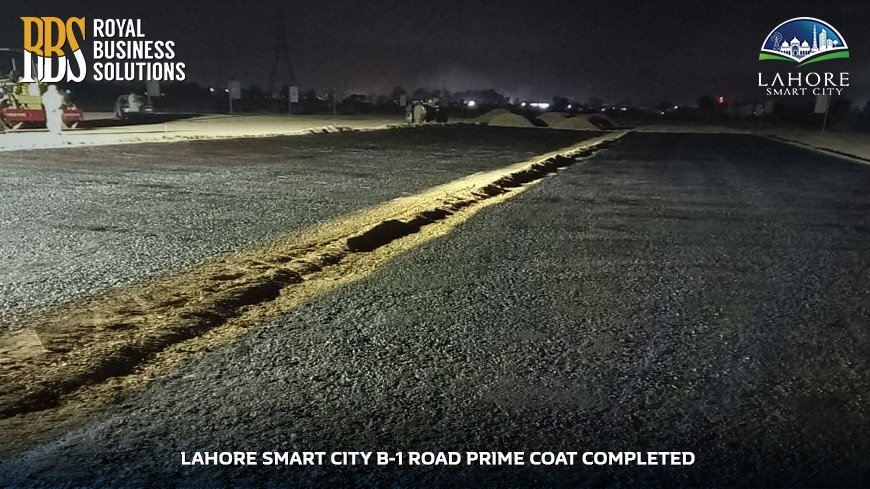 Lahore Smart City B-1 Road prime Coat Completed