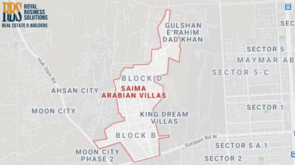 Saima Arabian Villas Map