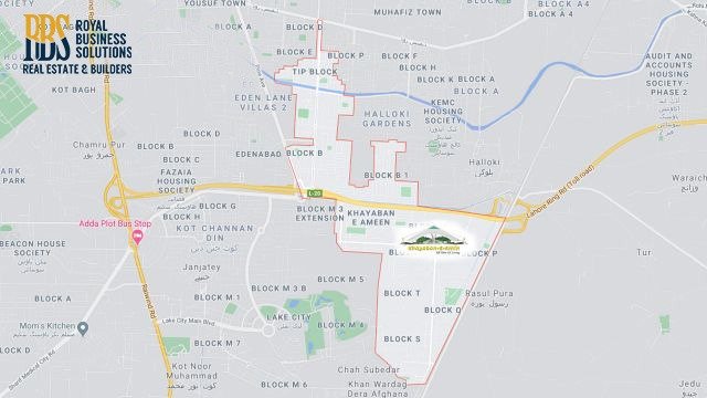 Location Map of Khayaban e Amin