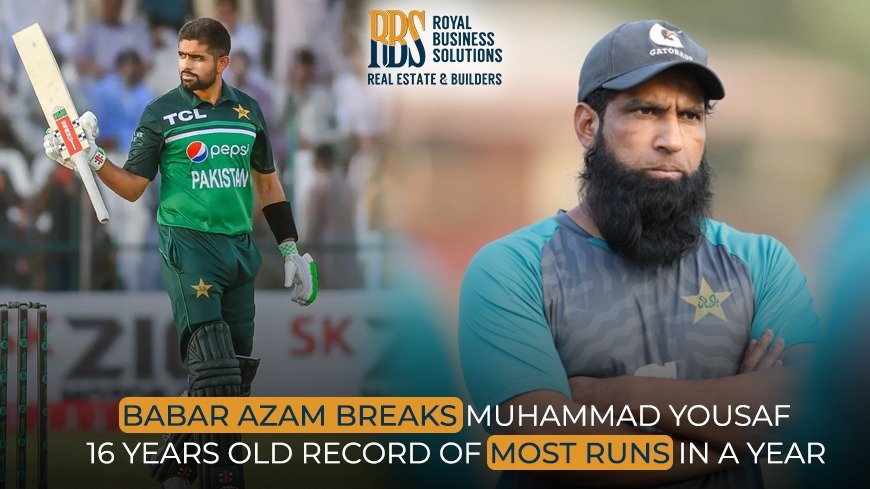 Babar Azam Breaks Muhammad Yousaf Record of Most Runs In a Year