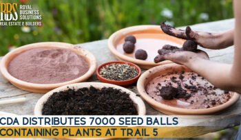 CDA distributes 7000 seed balls containing plants at Trail 5