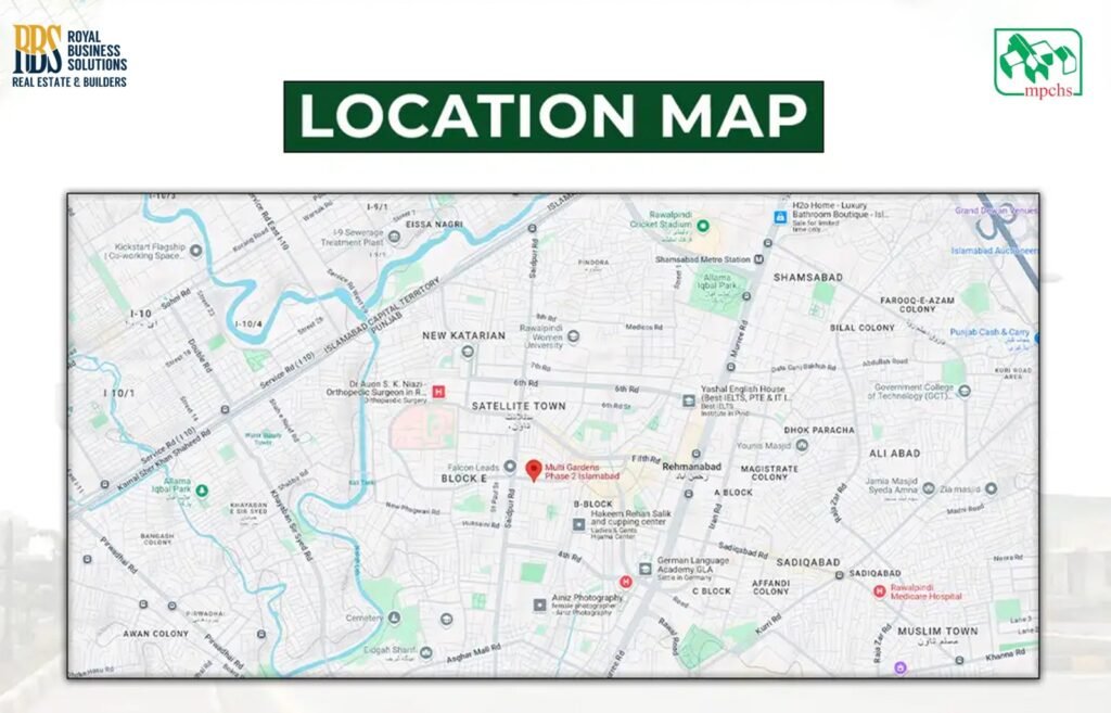 Location map of Multi Gardens Phase 2