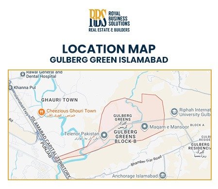 Location Map of Gulberg Greens