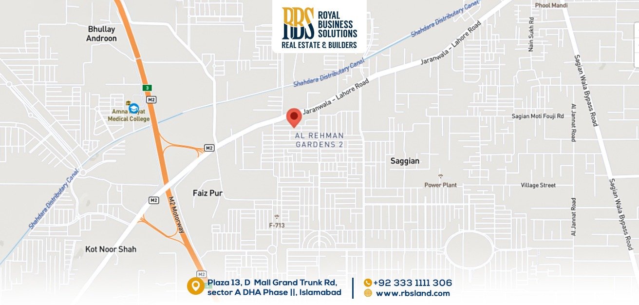 Location Map of Al Rehman Garden Phase 2